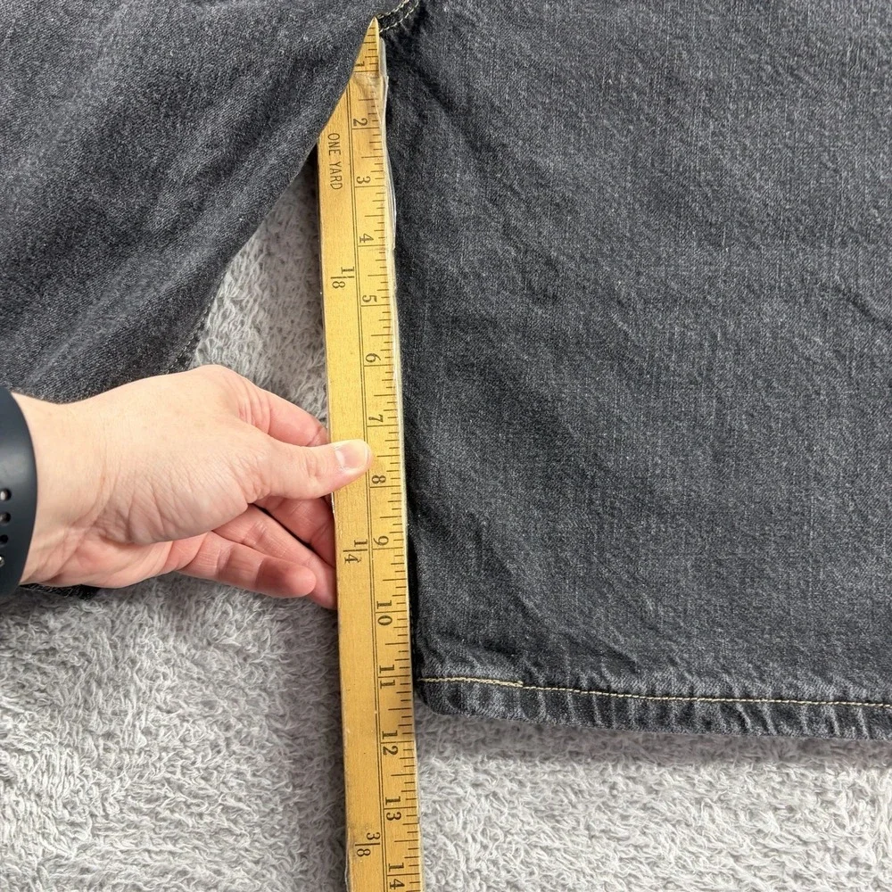 Vintage Levi 569 Jorts Mens 36 Black Dark Wash Jean Shorts Denim 11